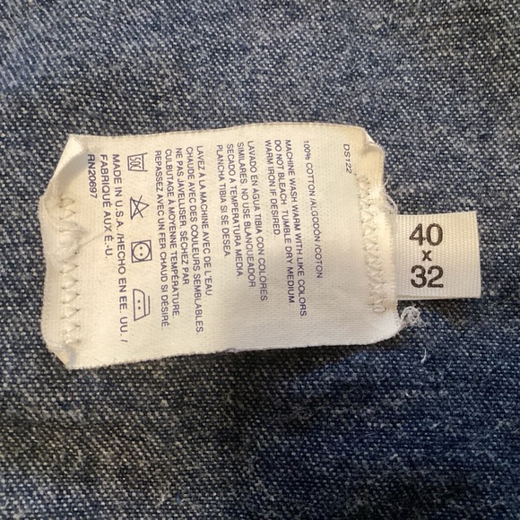 Dickies Mens denim Button Fly Bib Overalls size 40 Made in USA vintage - Picture 11 of 13